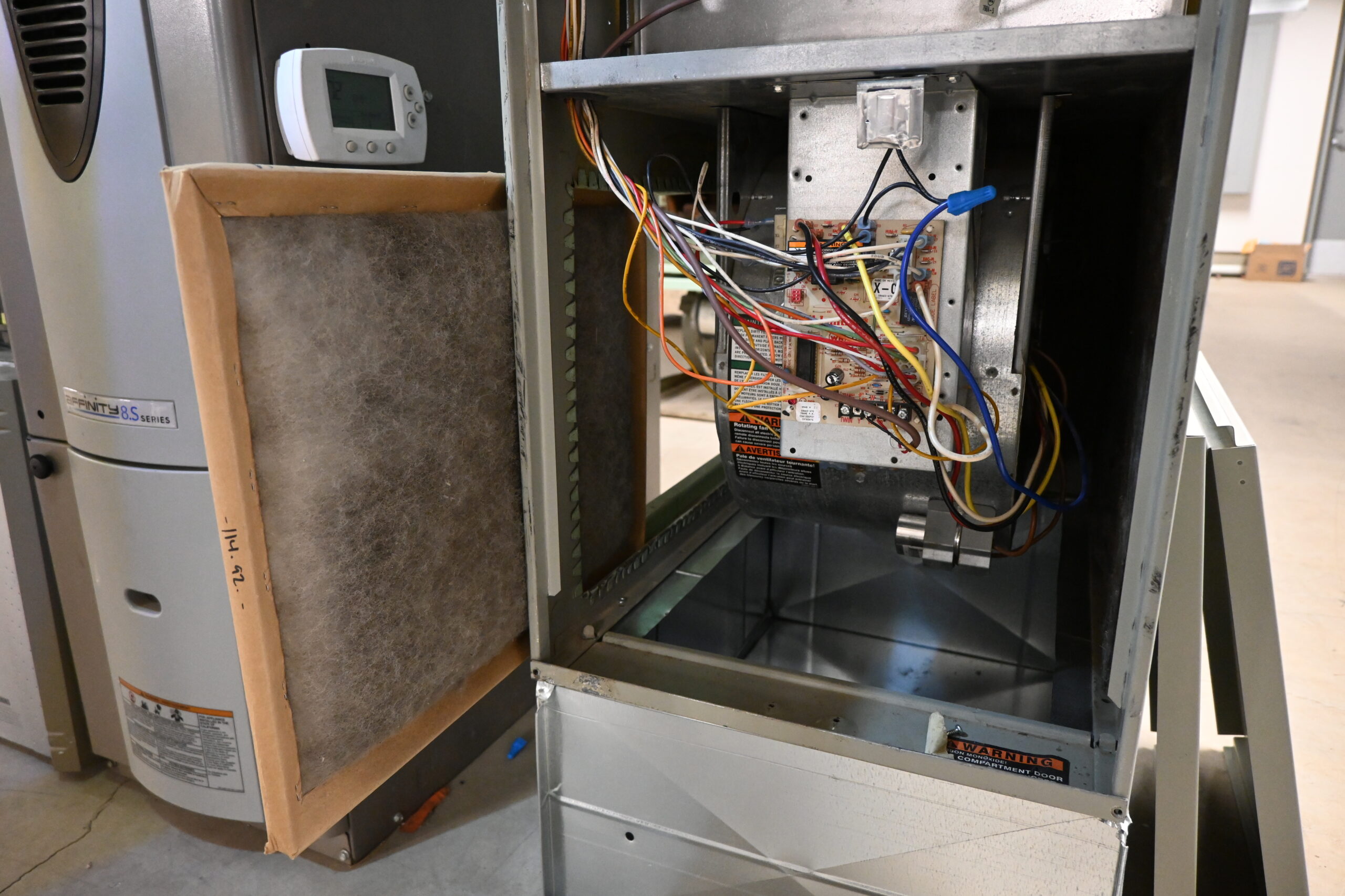 Forced air furnace media filter installation