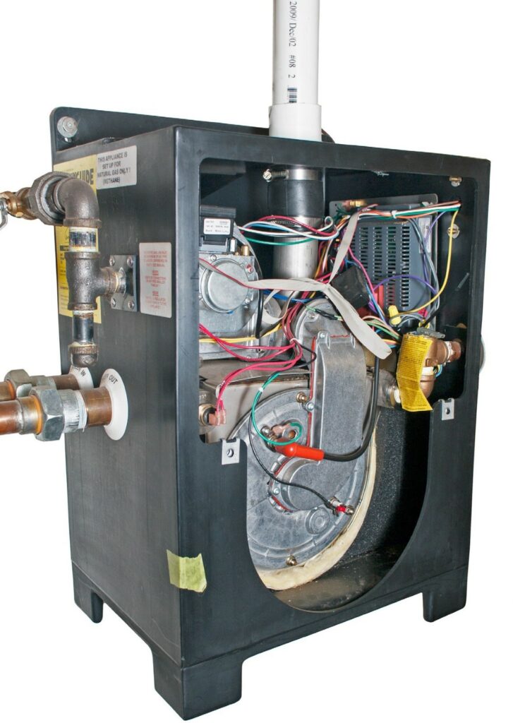 condensing boiler photograph on white background