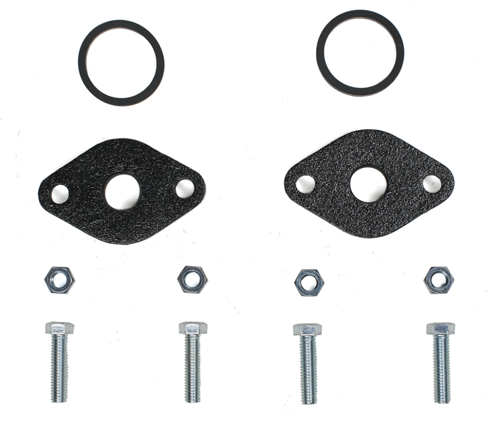 flange kit components against white background