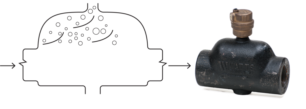 photograph and illustration of air scoop and cutaway showing baffles for directing air