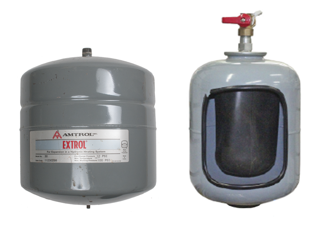 side by side images of diaphragm-type expansion tanks