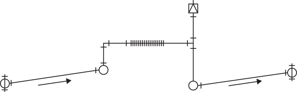 horizontal runouts sloping in the direction of flow illustration